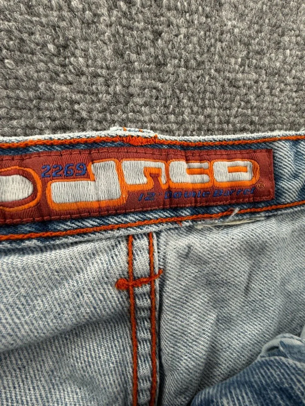 VTG JNCO 12 Double Barrel Light Wash Denim Shorts Jorts 2269 Y2K ACTL 29X11